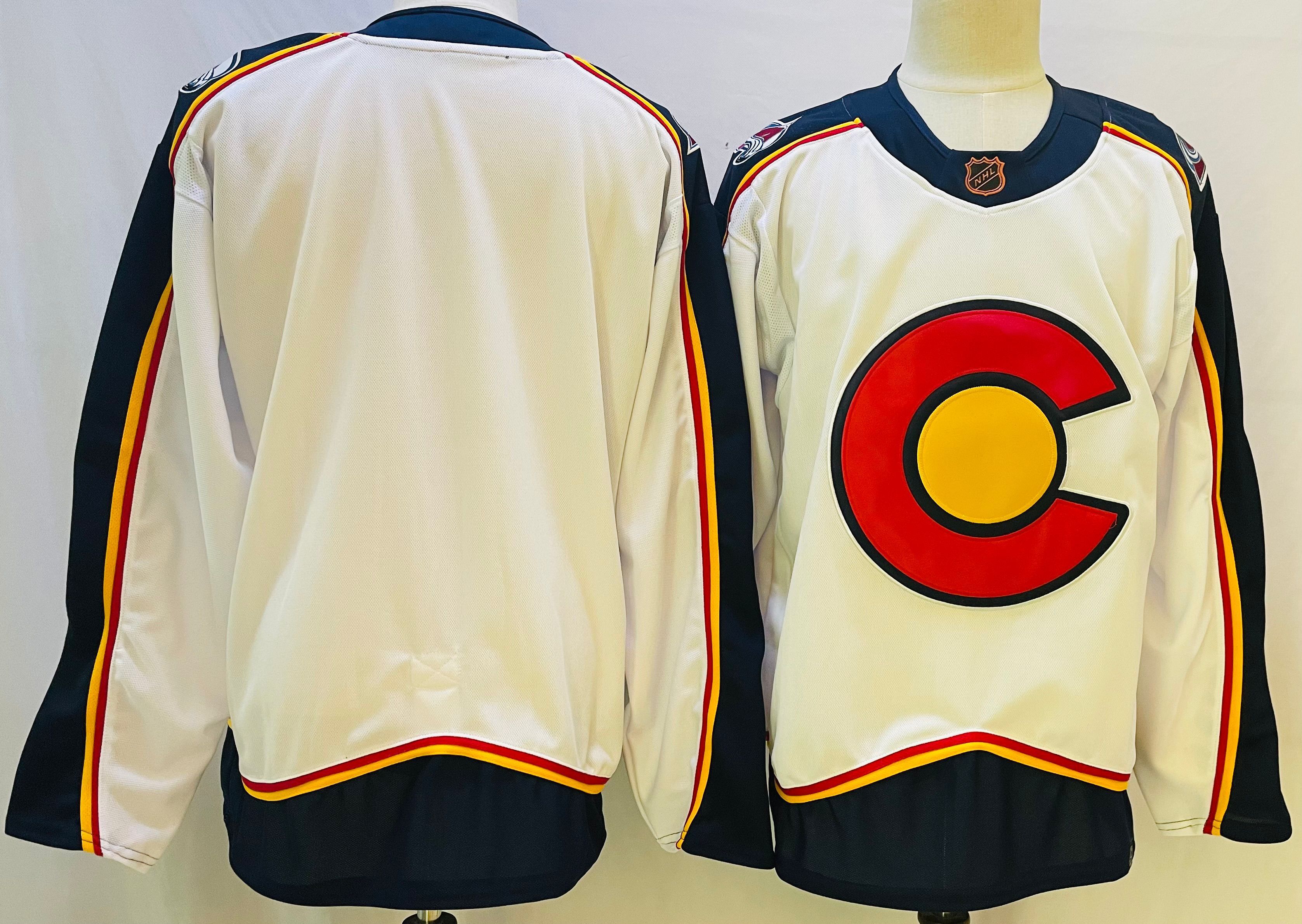 Men Colorado Avalanche Blank Cream Throwback 2022 Adidas NHL Jersey